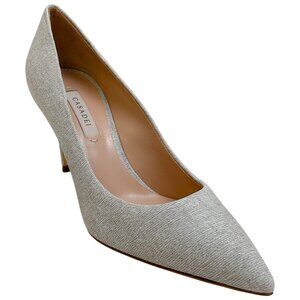 Casadei Silver Shimmer Fabric Pumps